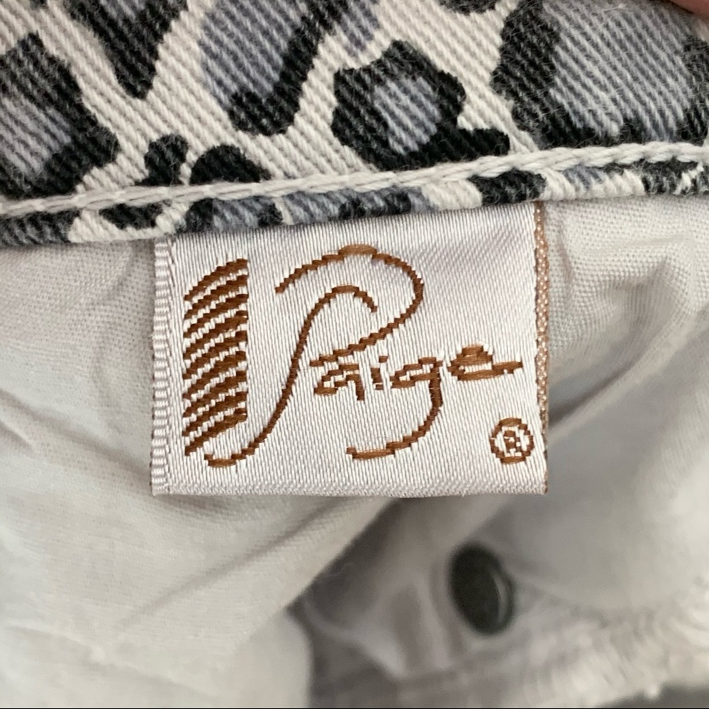 PAIGE Peg Skinny Jeans Grey Animal Print Mid-Rise Ankle Stretch Size 30 - Picture 6 of 14